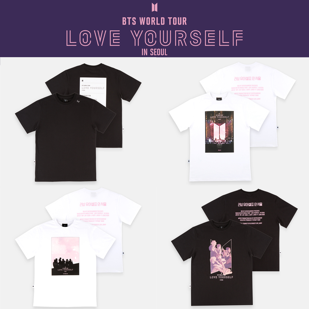 BTS WORLD TOUR LOVE YOURSELF in Seoul OFFICIAL MD T-shirt 4Type ...