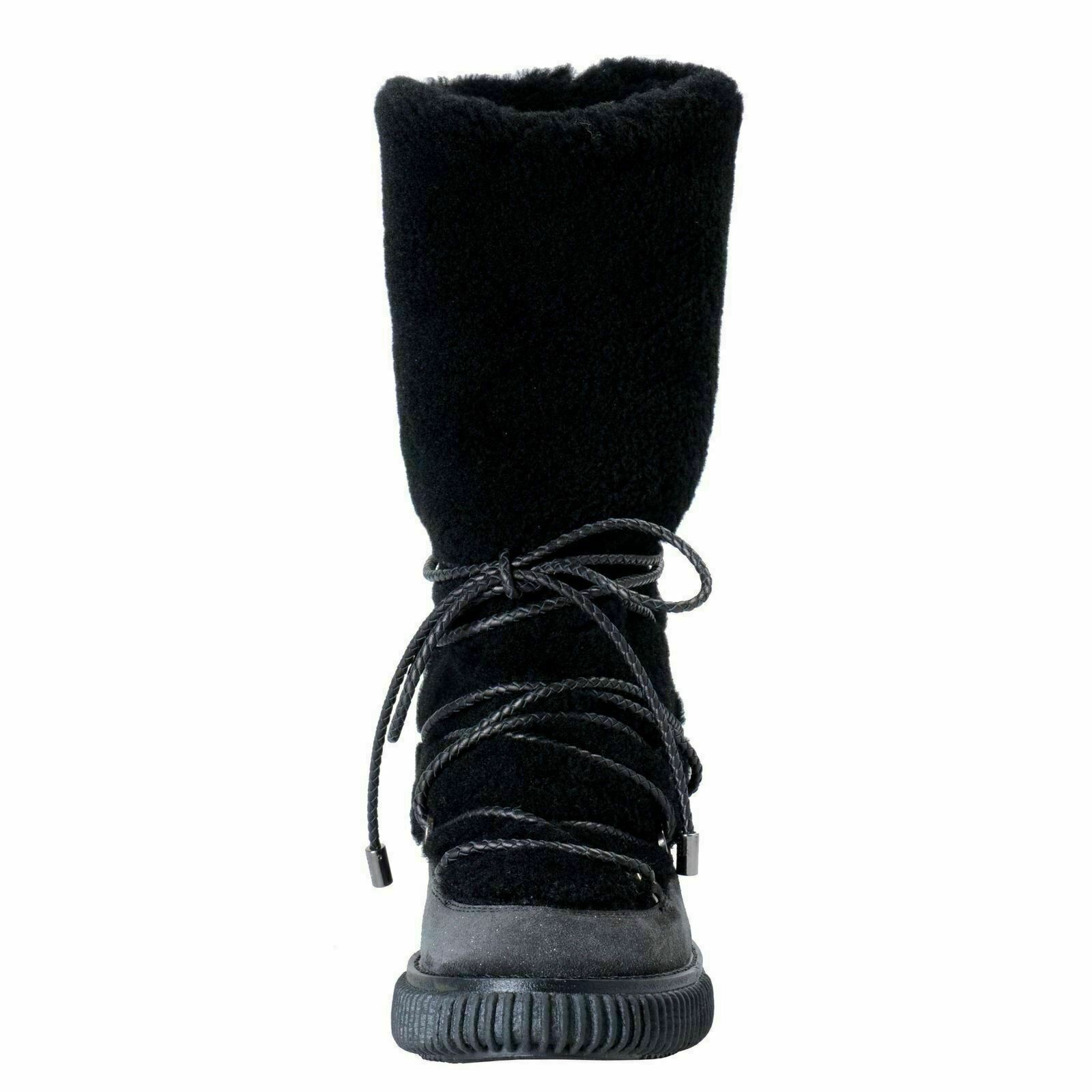 Moncler Women's KATIA Real Fur Leather Winter Boots Shoes US 5 IT 35 | eBay