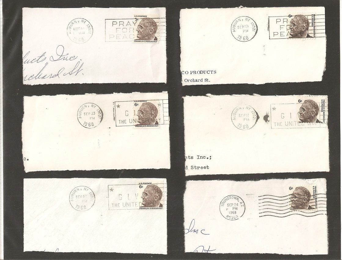 Set of Six Franklin D. Roosevelt 6 Cent Postage Stamps Post Marks ...