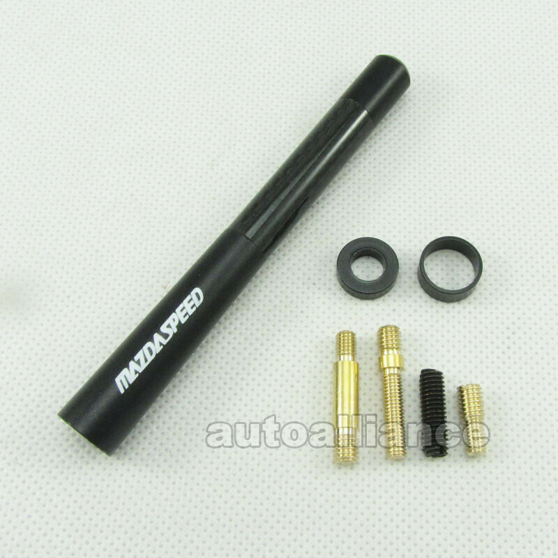 Black Mazdaspeed Short Carbon Fiber Style Antenna 4.7 inch For Mazda 2 3 5 6