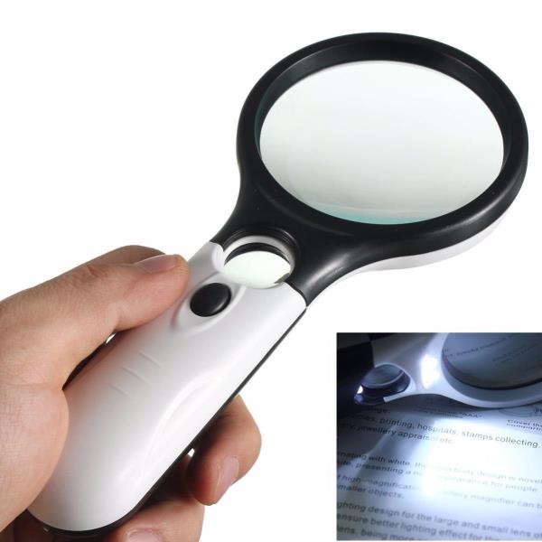20x Handheld Magnifier Reading Magnifying Glass Jewelry Loupe With 11 LED Light