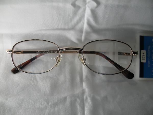 Foster Grant Spare Pair Gold Oval Reading Glasses +1.25 1.75 2.00 2.25 2.75