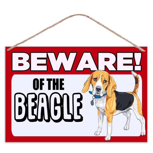 Large Metal Plaque Sign 30x20cm Dog Beware of The Beagle