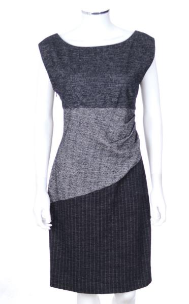 DVF DIANE VON FURSTENBERG 'Jori' Gray Tweed Fitted Sheath Dress Sz 12 L ...