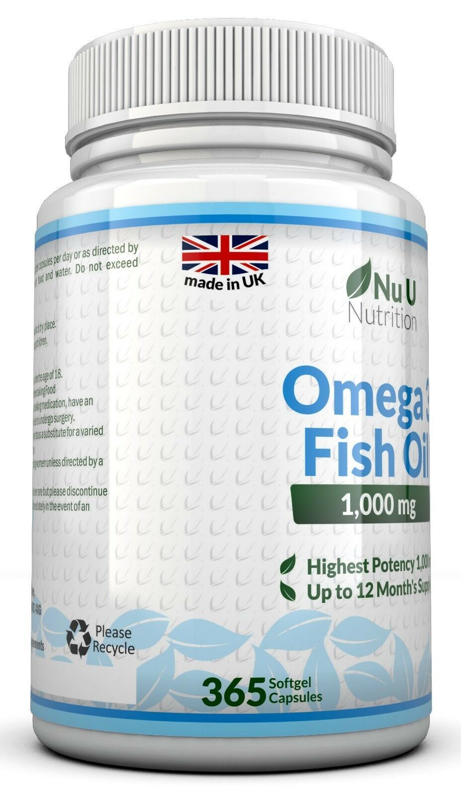Omega 3 Fish Oil 1000mg High Strength 365 Soft gels  DHA ,EPA 14