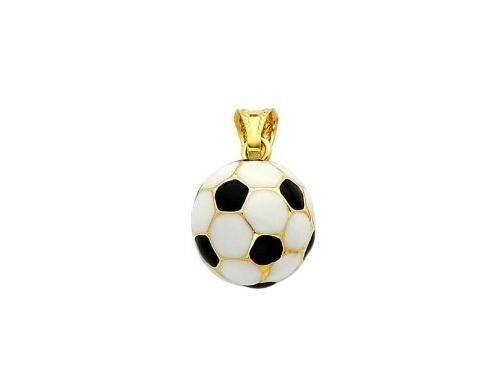 14K Real Solid Yellow Gold Soccer Ball Pendant For Men Women Soccer Ball Pendant