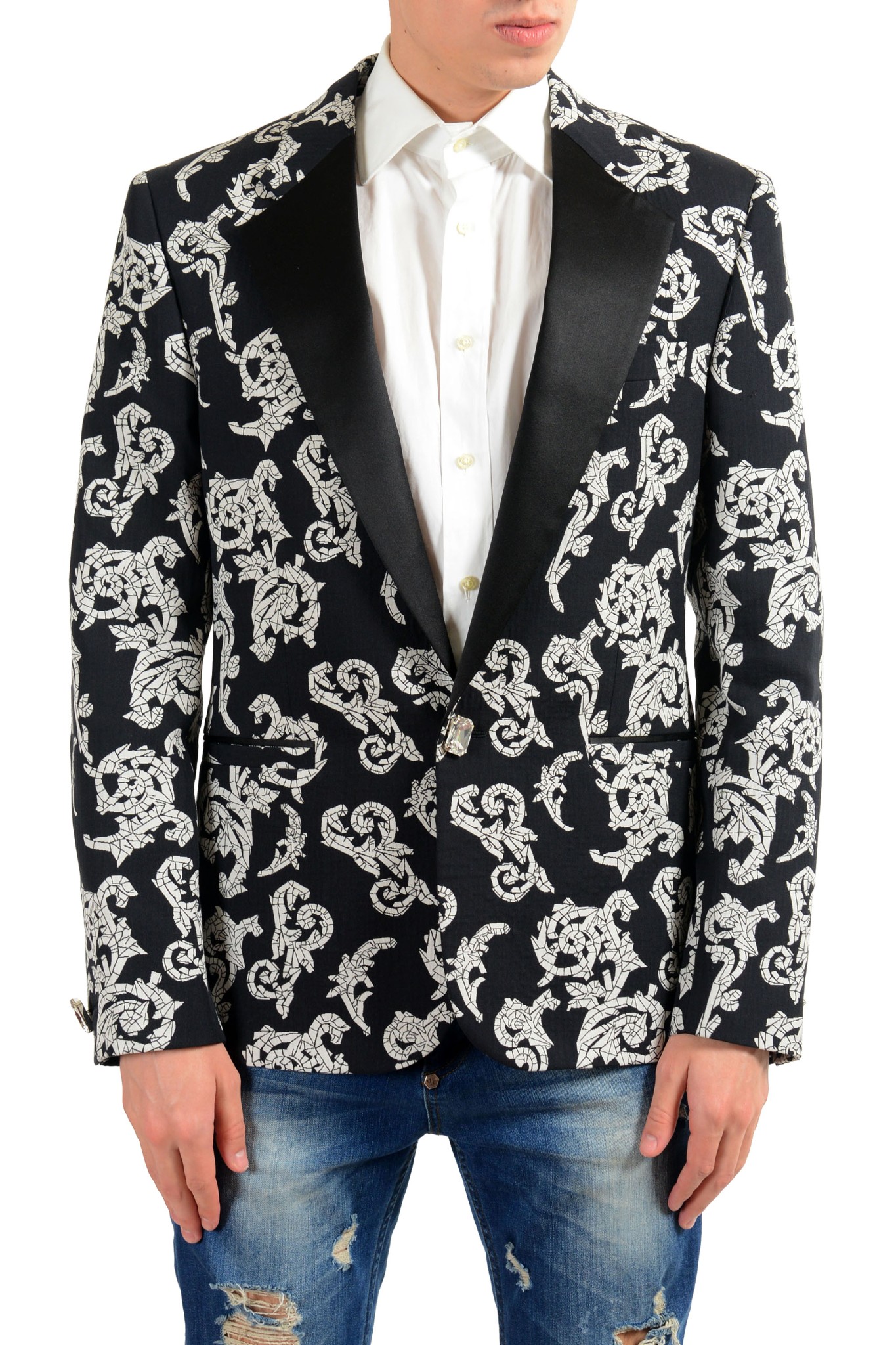 Versace Men's Silk Jacquard Blazer Sport Coat Size 36 38 40 42 44 48 | eBay