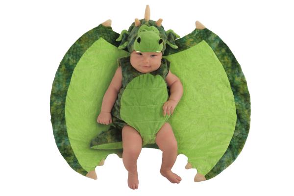 Deluxe Darling Green Dragon Swaddle Wings Baby Child Costume Size 0-3 Months NEW