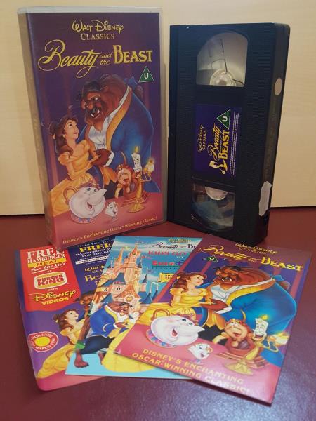 Beauty and the Beast - Walt Disney - PAL VHS Video Tape + Leaflets