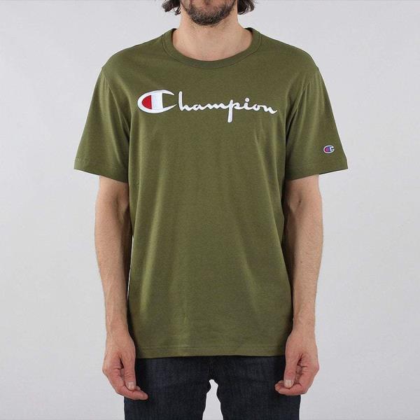 olive green champion t shirt