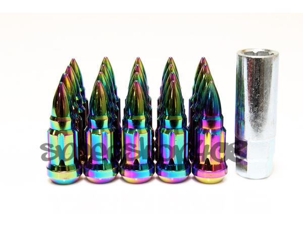 Z RACING BULLET NEO CHROME STEEL LUG NUTS 12X1.5MM EXTENDED KEY TUNER CLOSED