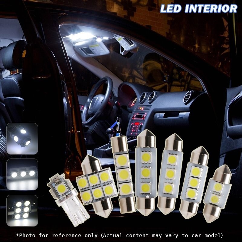 7 Pcs Xenon White Car Led Interior Lights Package For 2005