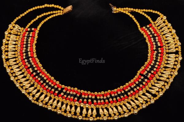 Pretty Egyptian Hand Made Cleopatra Red Necklace Halloween Costume