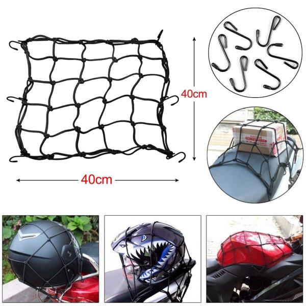 Motorcycle 1x Bungee Cargo Net Helmet Storage Mesh AdjustableCord Blue