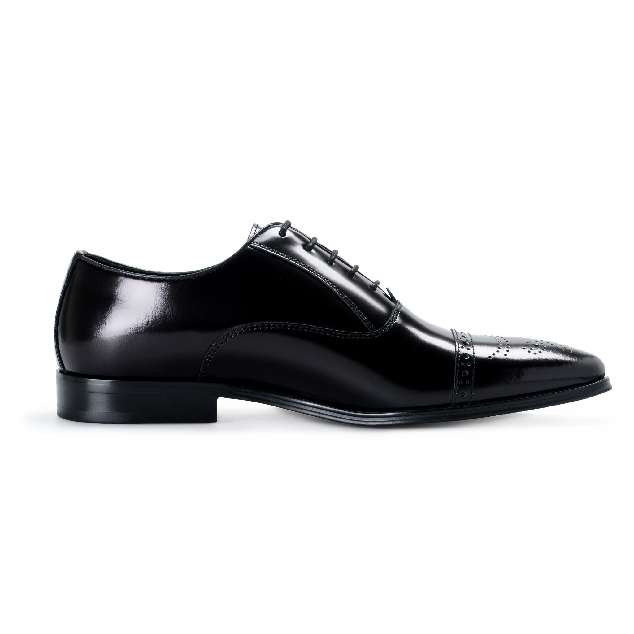 Versace Collection Men's Black Leather Lace Up Wing Tip Oxford Dress ...