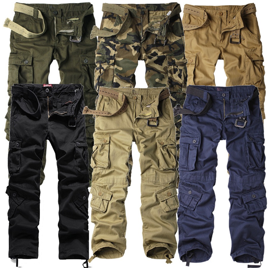 Mens NEW Cargo Pants Heavy Duty Military Colours Straight Leg Sizes 30 ...
