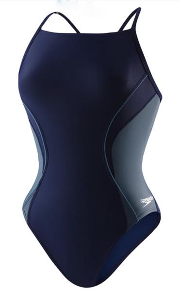 SPEEDO Wave Splice Ultra Back Navy Blue1 pc Swim Suit Female NEW Womens Sz 6 32