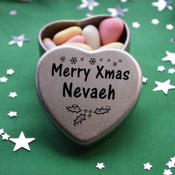 Joyeux anniversaire nevaeh mini coeur tin cadeau pour nevaeh avec chocolats
