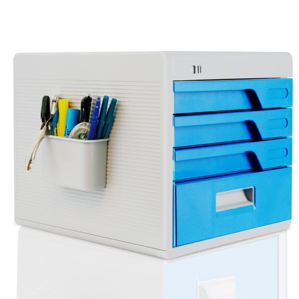 Locking Drawer Cabinet Desk Organizer Home Office Desktop File